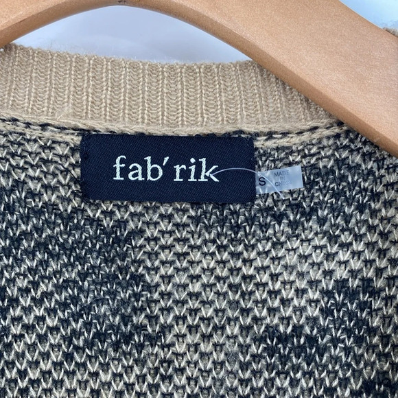 Fab'rik Duster Cardigan Womens Small Tan Black Animal Print Leopard Oversized - Picture 3 of 7